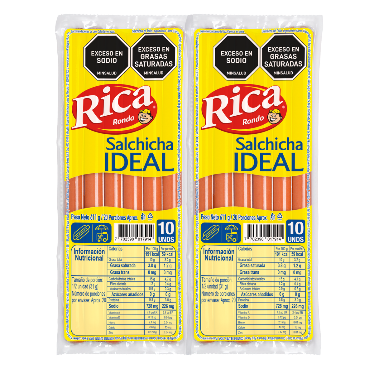 Rica Salchicha Ideal x 1222 g
