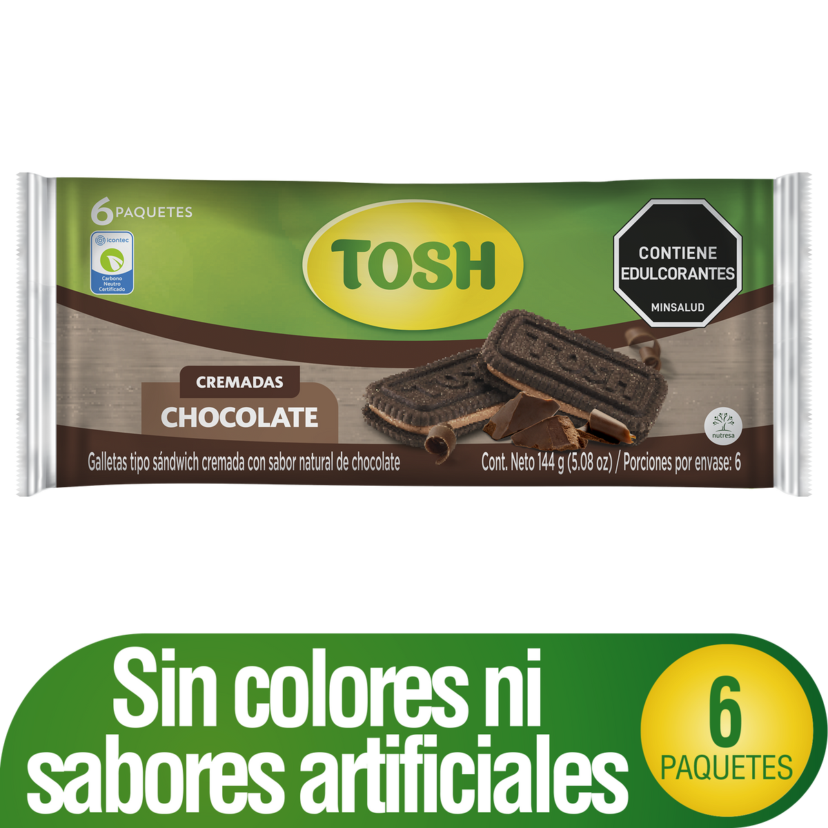 Tosh Galleta Chocolate Bolsa 6 x 2