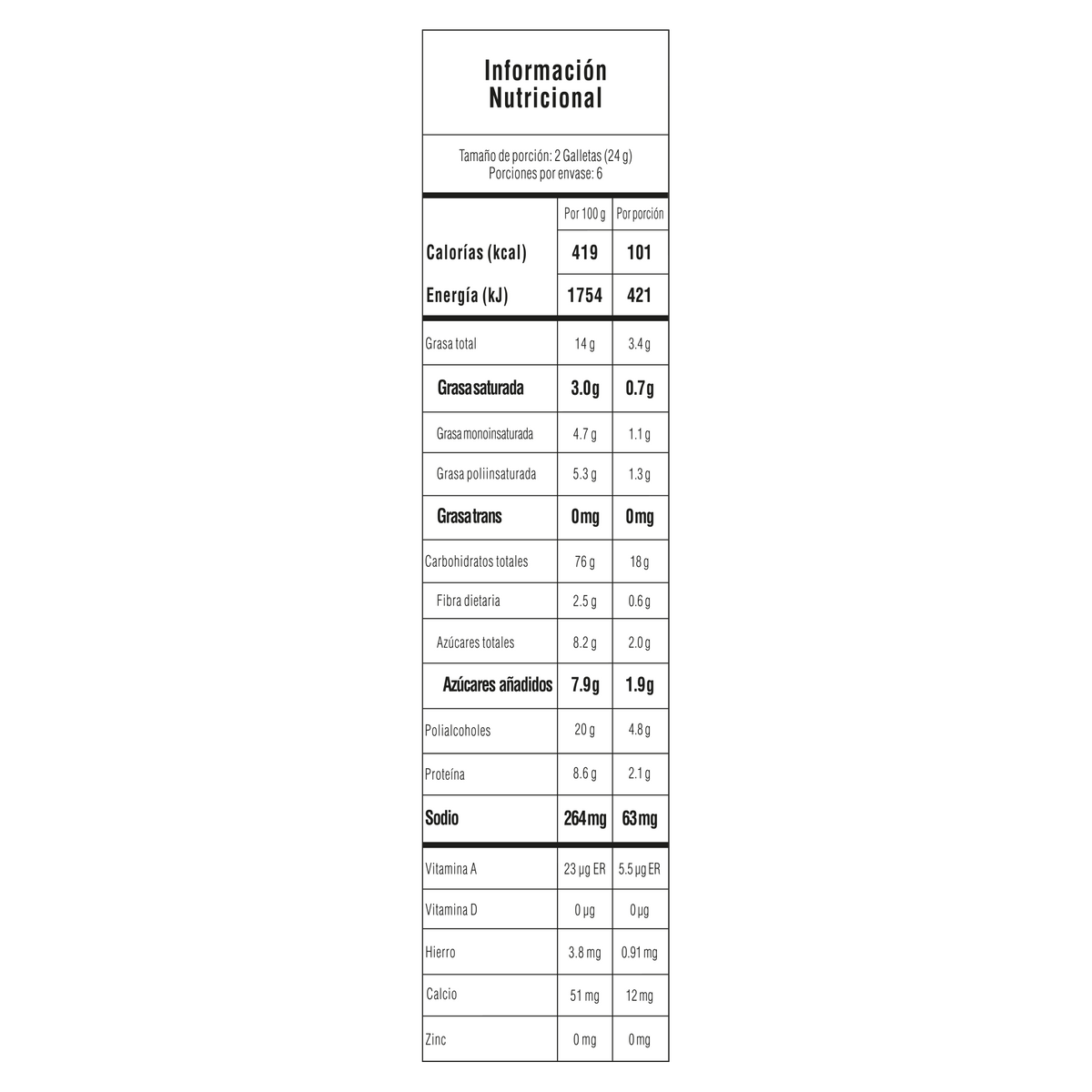 Tosh Galleta Vainilla Bolsa 6 x 2