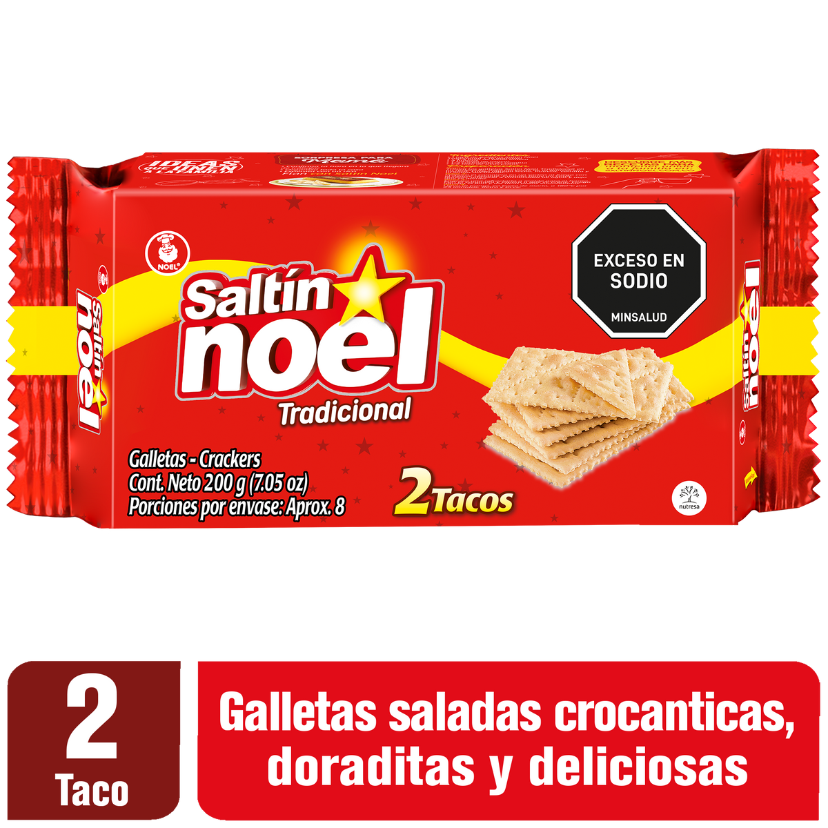 Saltin Noel Galleta Rojo Taco x 2 200 g