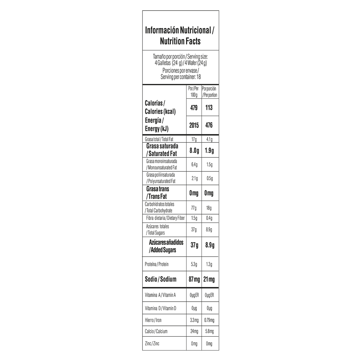 Noel Galleta Wafers Vainilla Bolsa 18 x 4