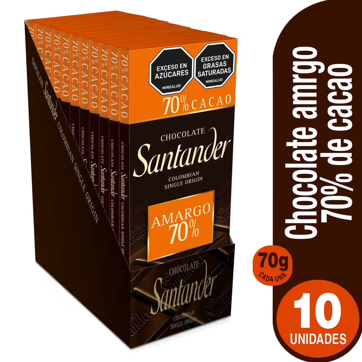 Santander Golosina 70% Plegadiza x 70g
