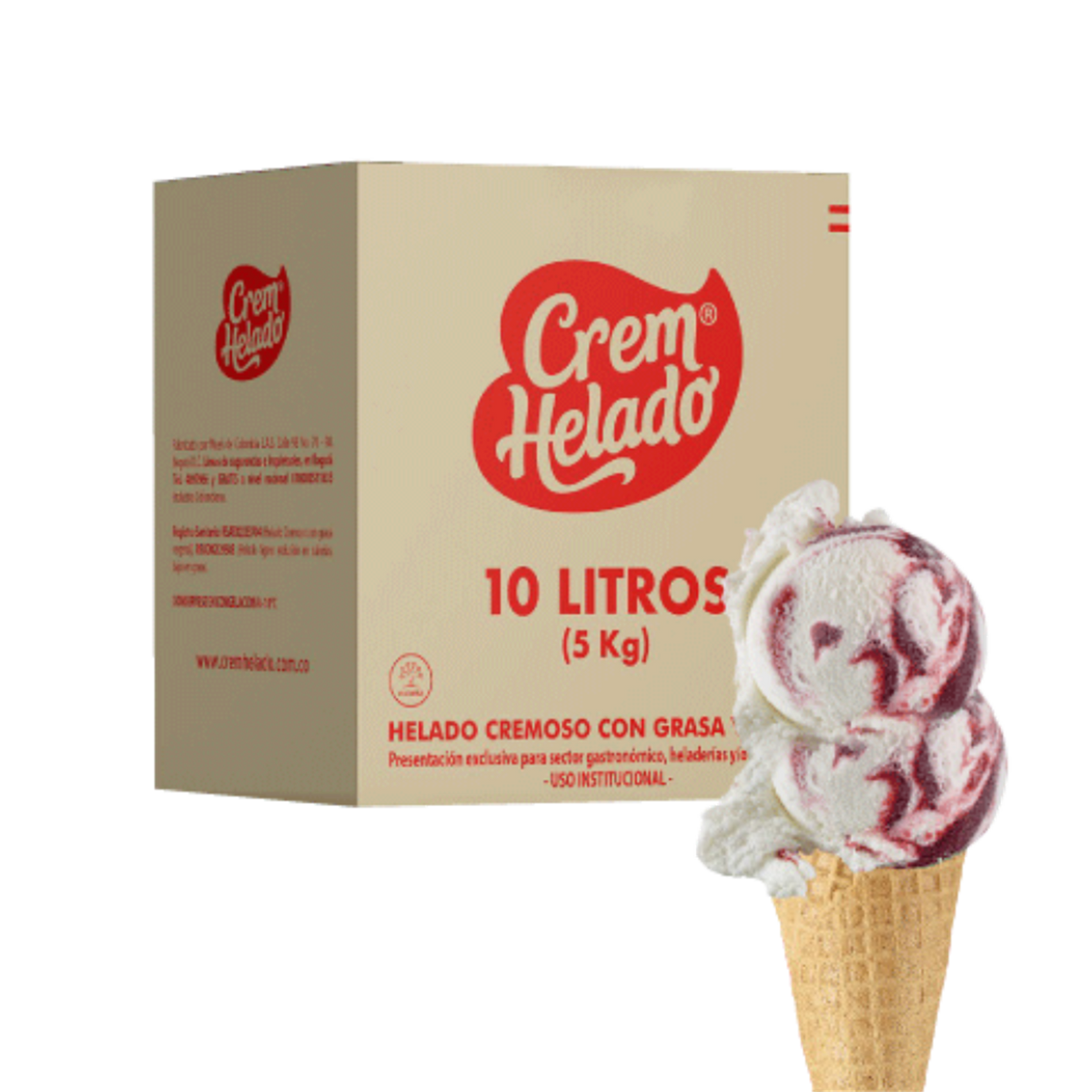 Crem Helado Tradicional Tarro Veteado Mora x 10 L