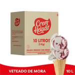 Crem Helado Tradicional Tarro Veteado Mora x 10 L