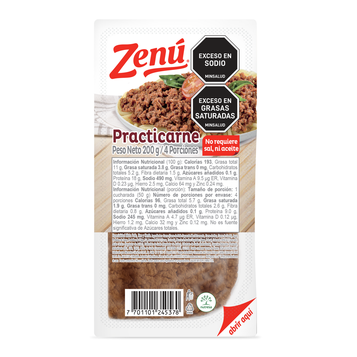 Zenú Practicarne x 200 g