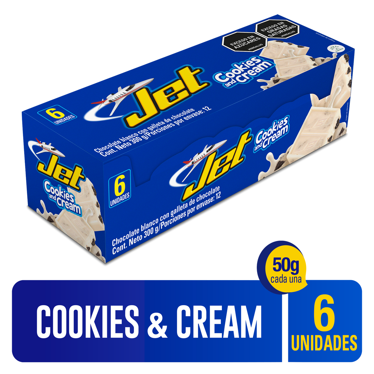 Jet Golosina Cookies and Cream Plegadiza x 50g