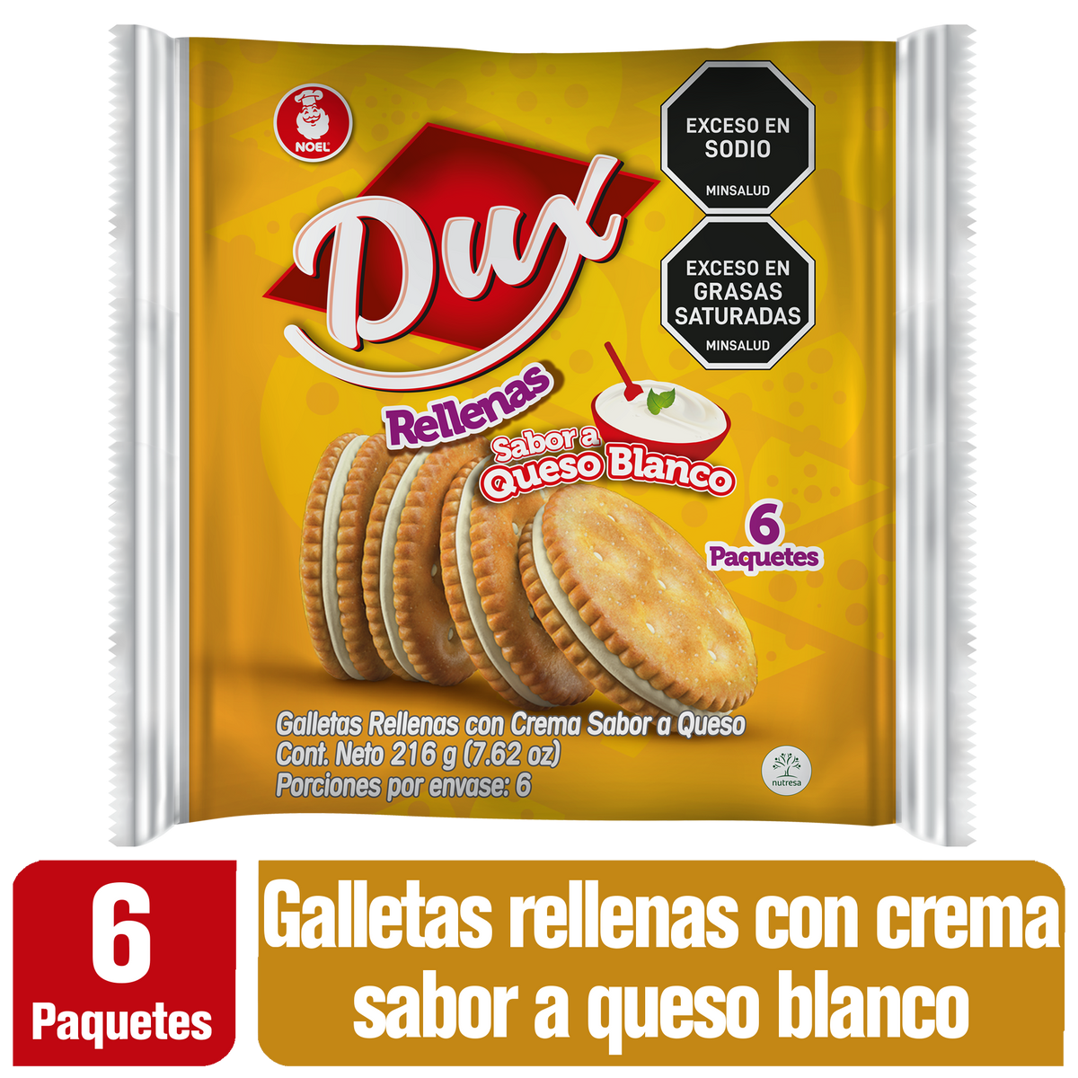 Dux Rellena De Queso Bolsa. 6 pq x 4 un