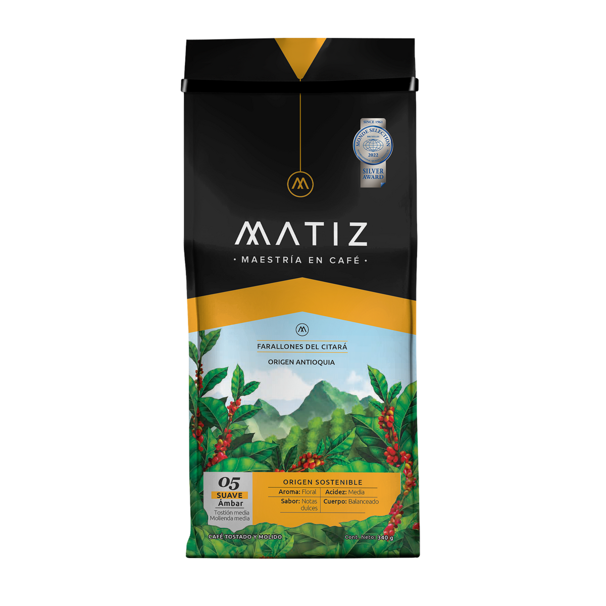 Matiz Cafe Ambar Molido 340 g 8 un