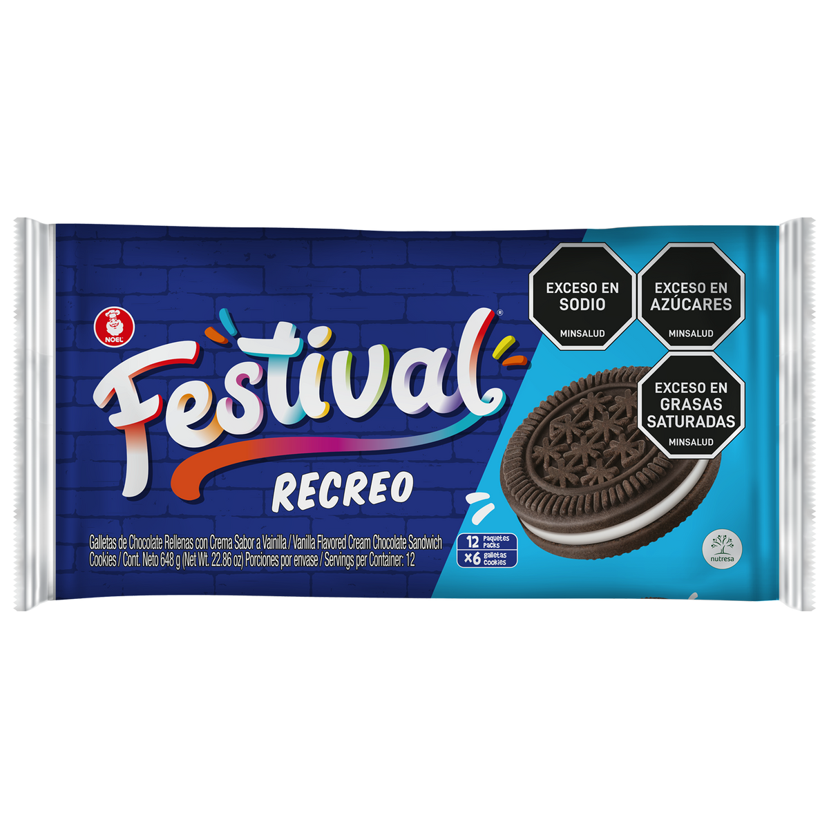 Festival Galleta Recreo Bolsa x 12 paquete x 6 Unidades. 648 g