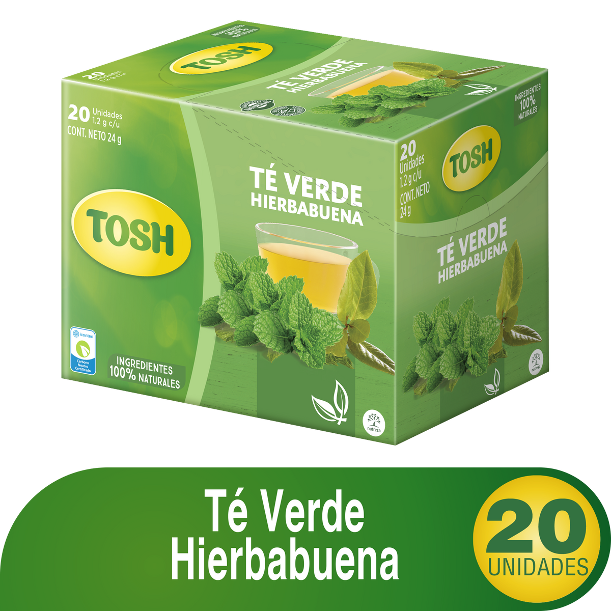 Tosh Te Verde hierbabuena 20 Sobre 20 un x 24 g