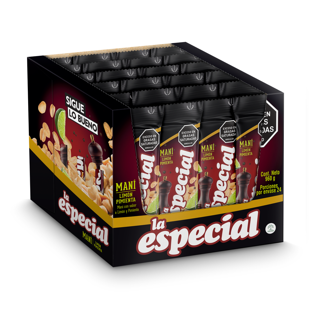 La Especial Mani Limon Pimienta x Plegadiza x 24 Un x 40 g