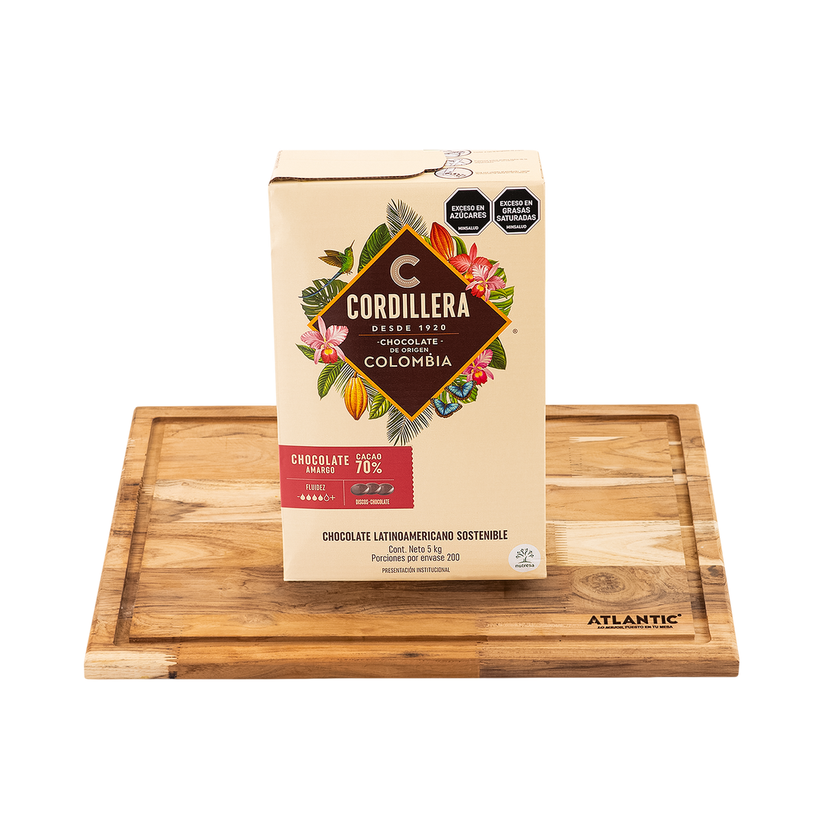 Chocolates B2B Cober Cordillera 70% Depositadas X5Kg