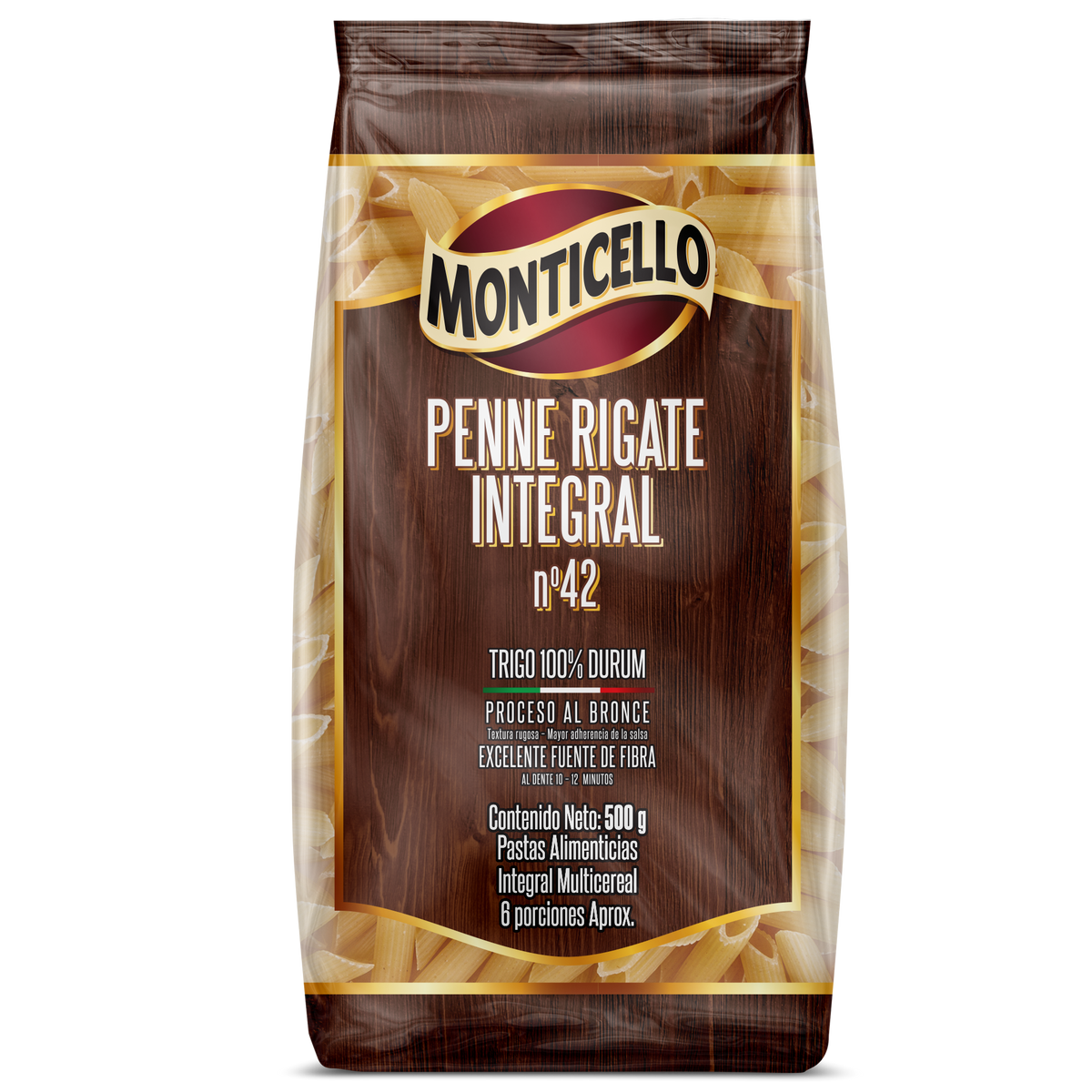 Monticello Penne Rigate Integral x 500 g