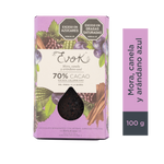 Evok Chocolate 70% Mora Canela Arándano Azul Barra x 100 g