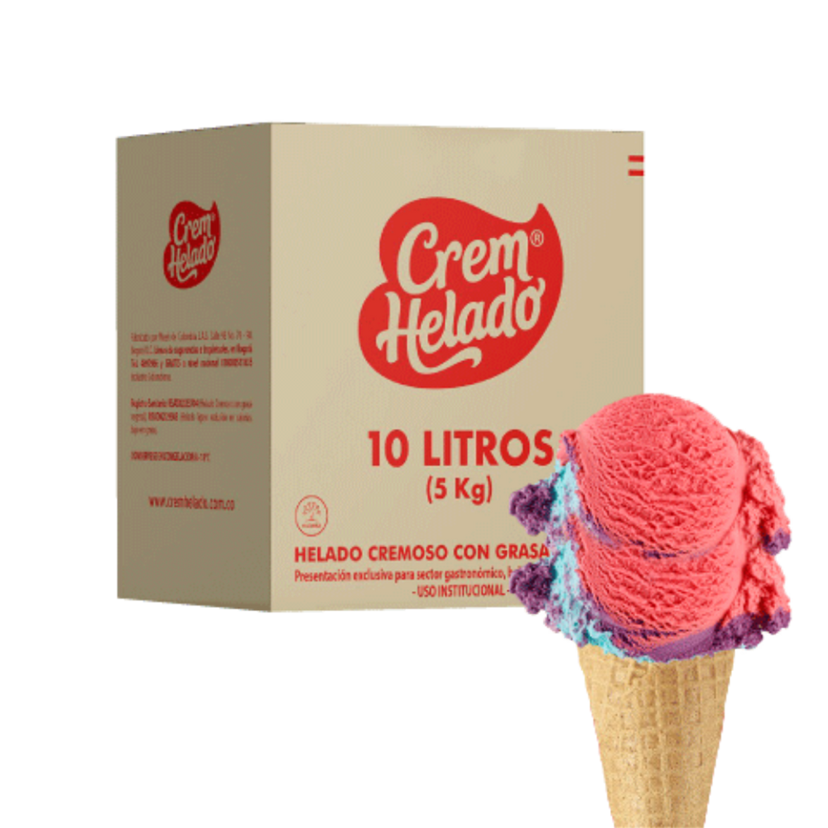 Crem Helado Tradicional Tarro Arcoíris x 10 L