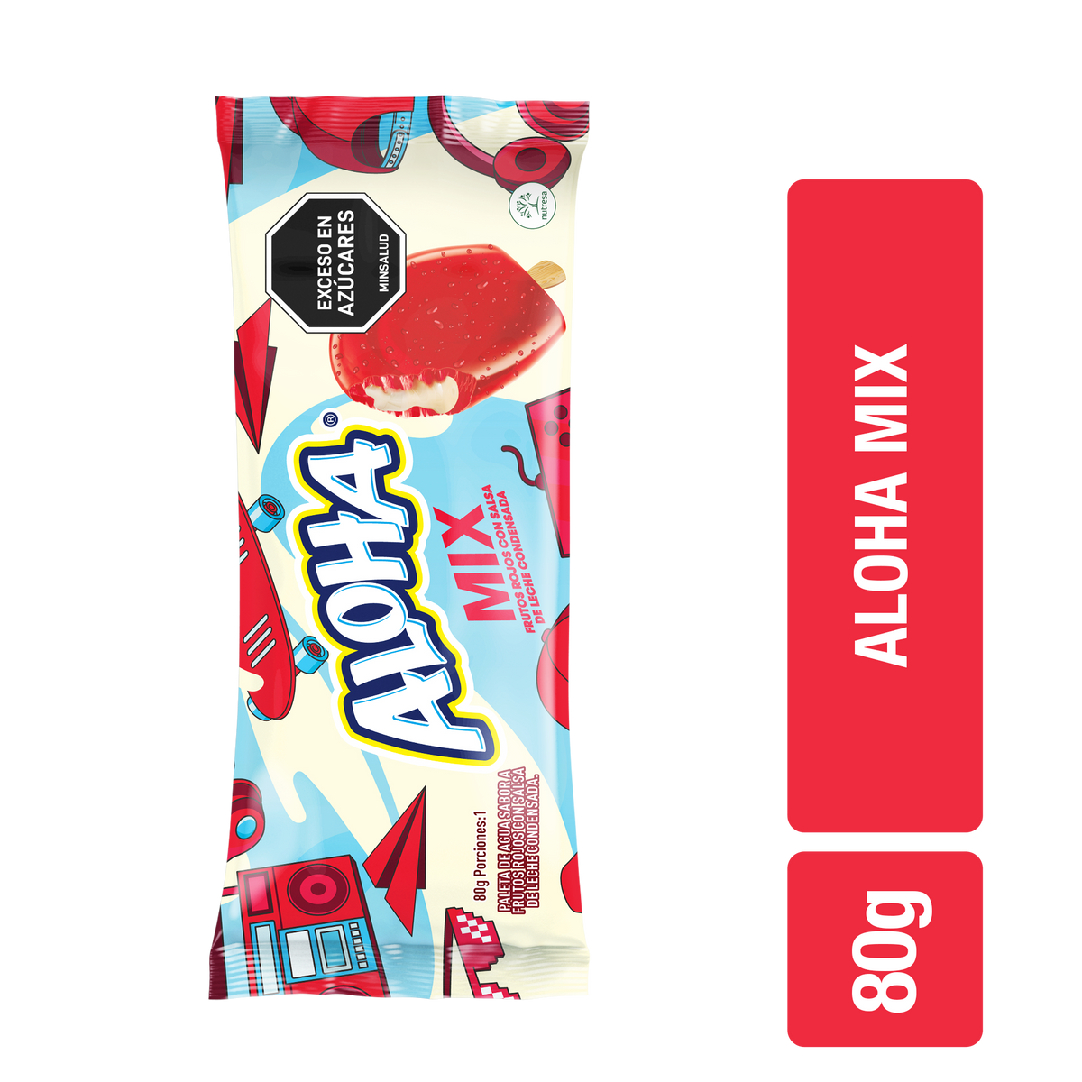 Aloha Paleta Frutos Rojos Mix caja x20un x80g