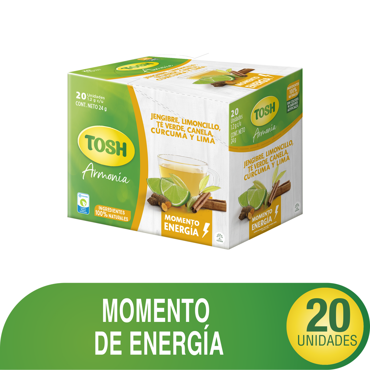 Tosh Aromatica Energia 20 Sobre 20 un x24 g