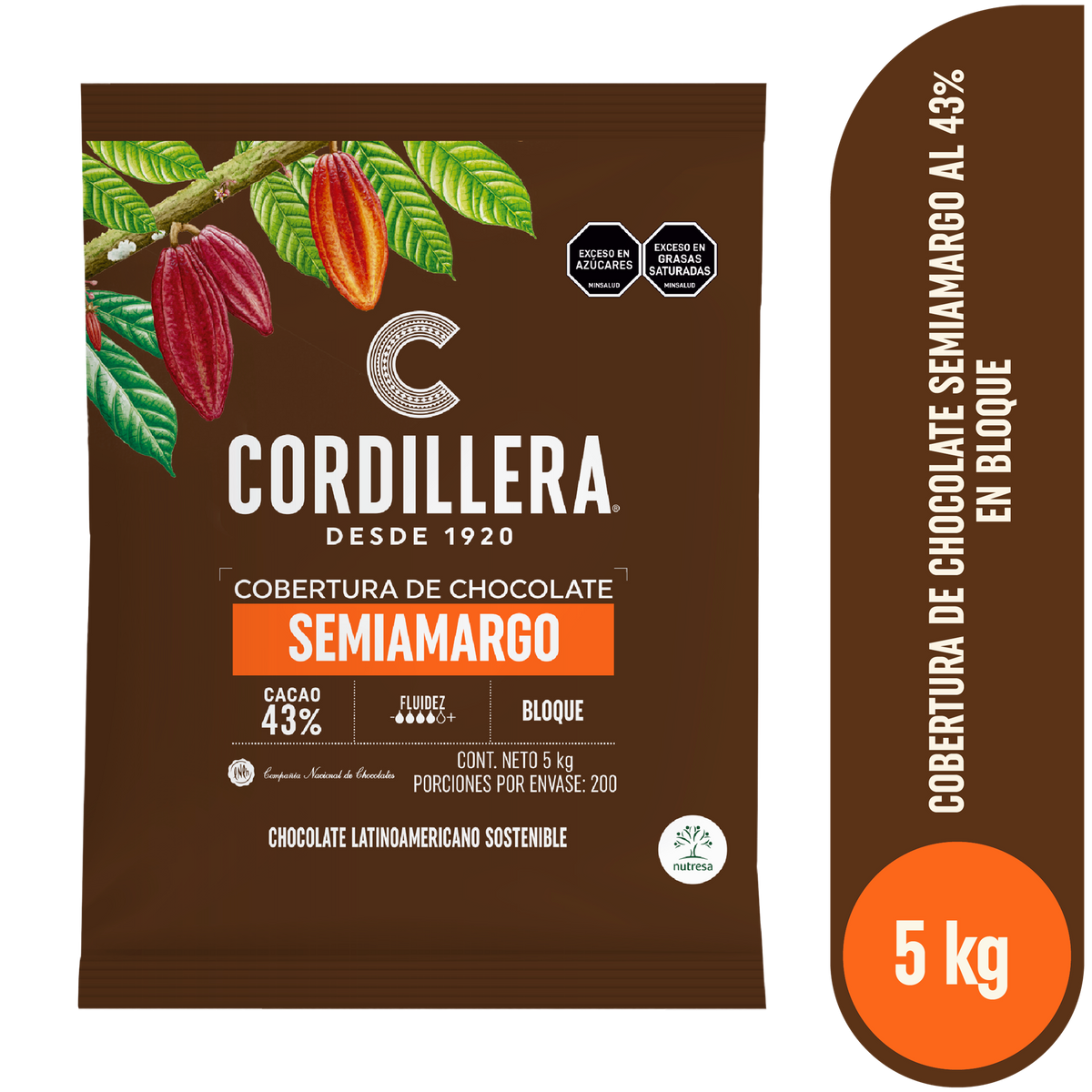 Cordillera Cobertura Semiamarga 43% Bloque x 5kg