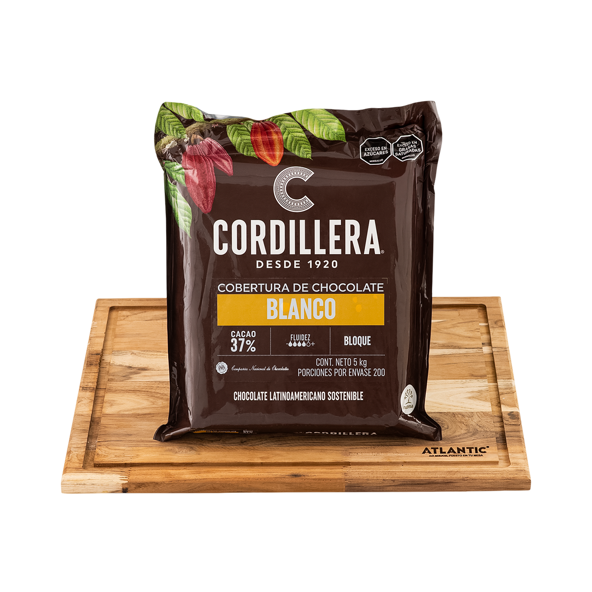 Chocolates B2B Cober Cordillera 37% Blanca Bloque X5Kg
