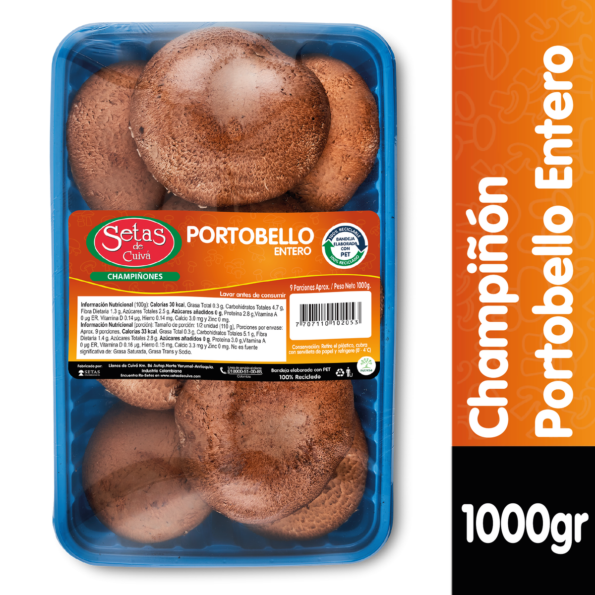Setas Champiñones Portobello Entero prepack x 1kg