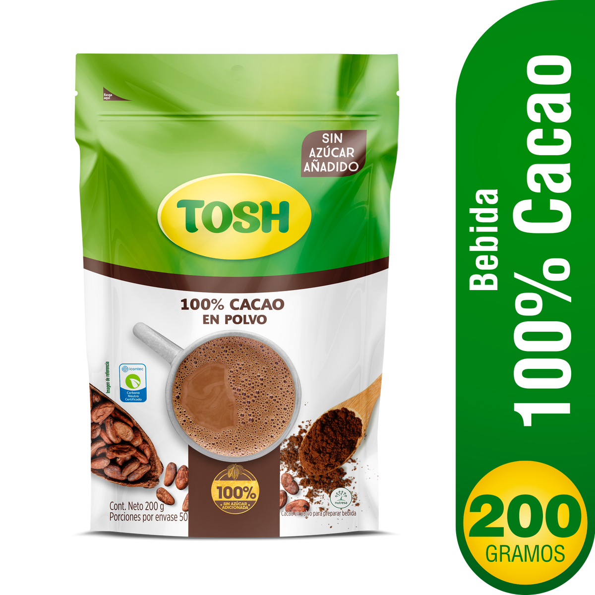 Tosh Bebida 100% Cacao x 200g