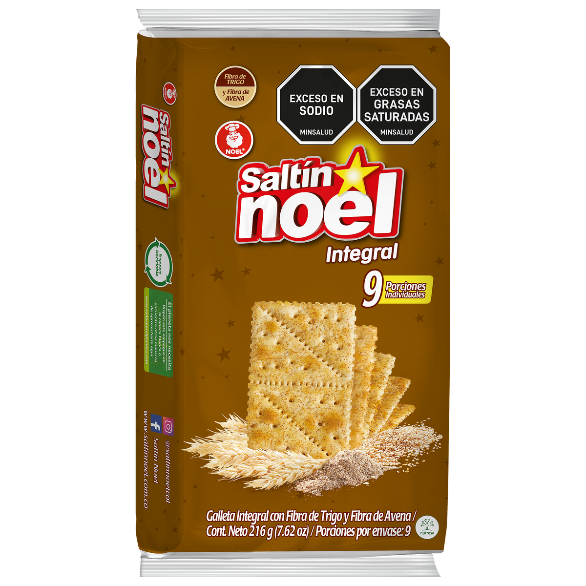 Saltin Noel Galleta Doble Fibra Bolsa. 9 x 3