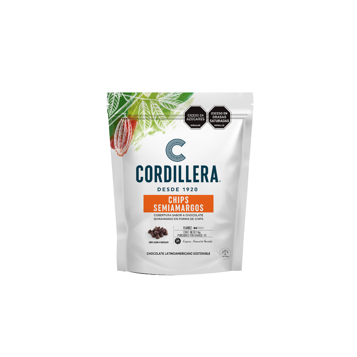 Cordillera chips semiamargo sucedaneo x 1kg