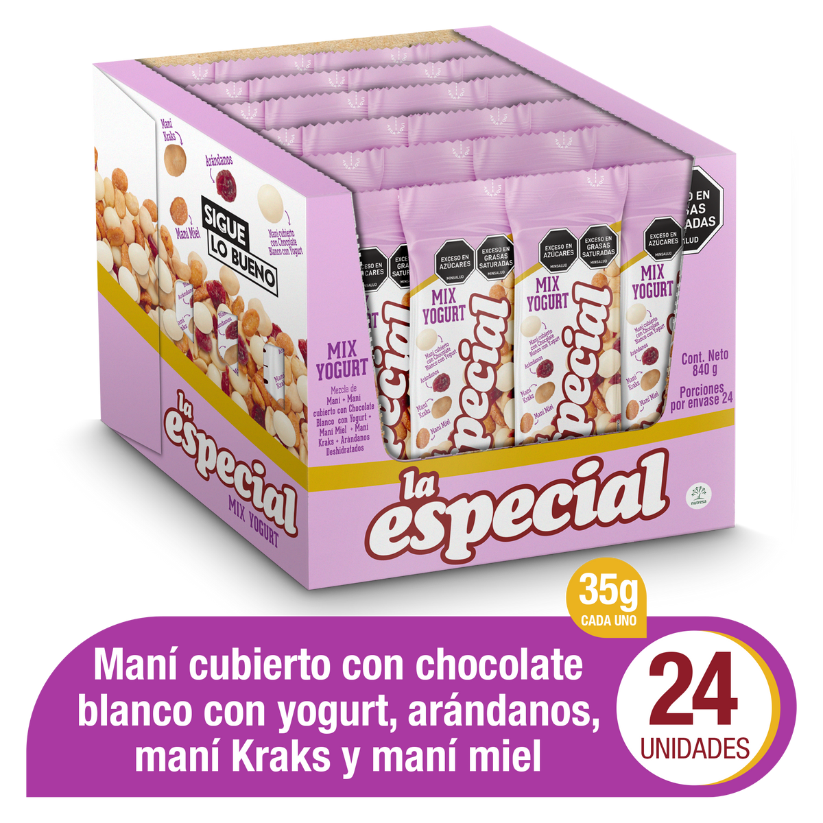 La Especial Pasabocas Mix Yogurt x Plegadiza x 24 Un x 35 g