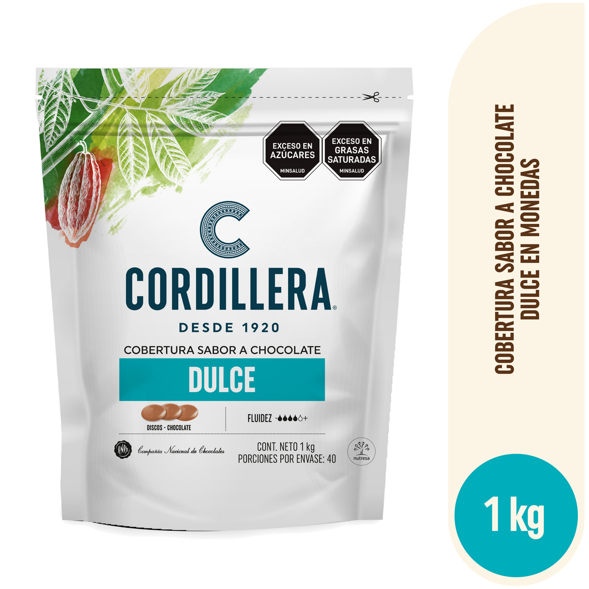 Cordillera Cobertura Sabor a Chocolate Dulce Depositados x 1 kg