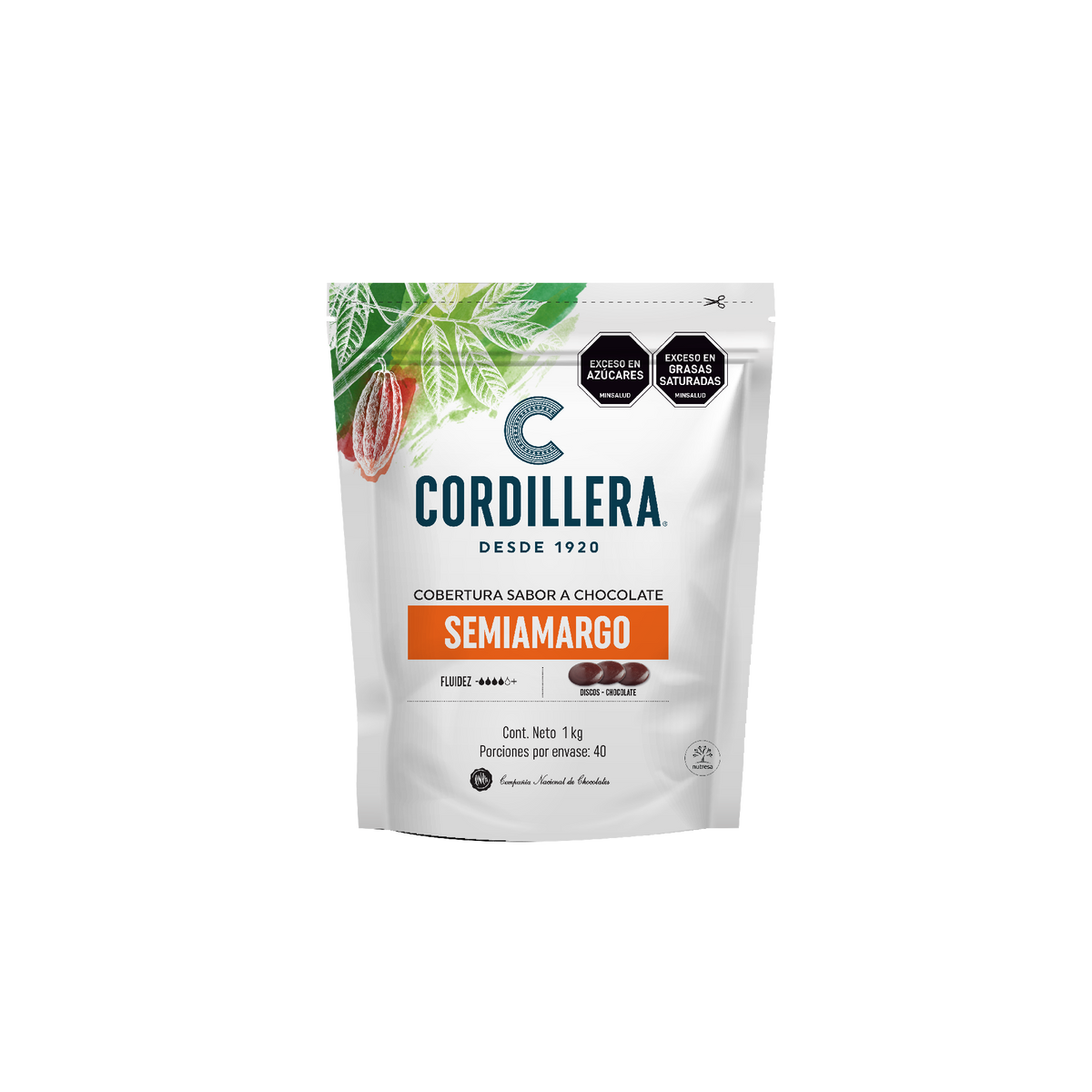 Cordillera Cobertura Sabor a Chocolate Semiamargo Depositados x 1 kg