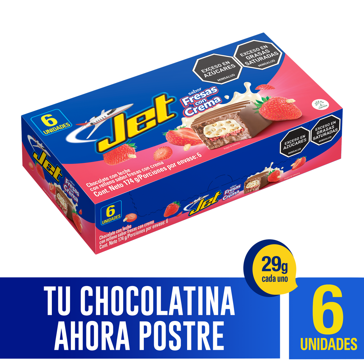 Jet Golosina Fresas Crema Plegadiza x29g