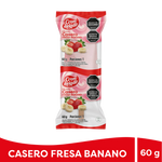 Crem Helado Casero Paleta Fresa Banano Caja x 25 Un x 60 g