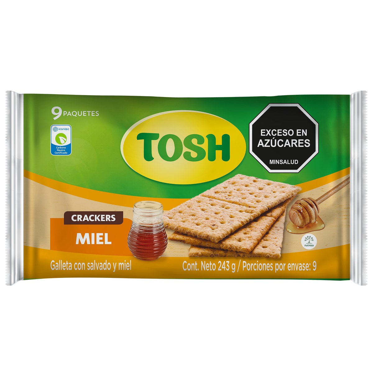 Tosh Galleta Miel Fit Bolsa 9 x 3 x 243 g