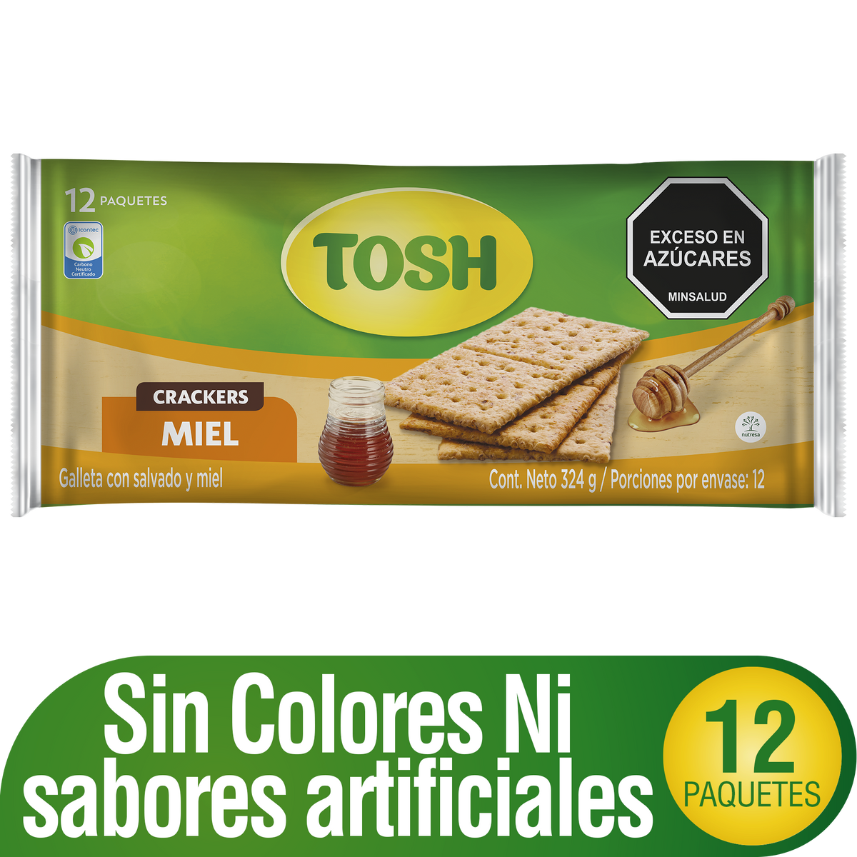 Tosh Galleta Miel Fit Bolsa 12 x 3