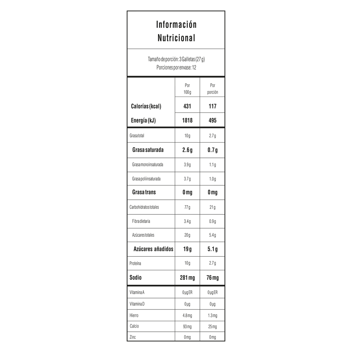 Tosh Galleta Miel Fit Bolsa 12 x 3