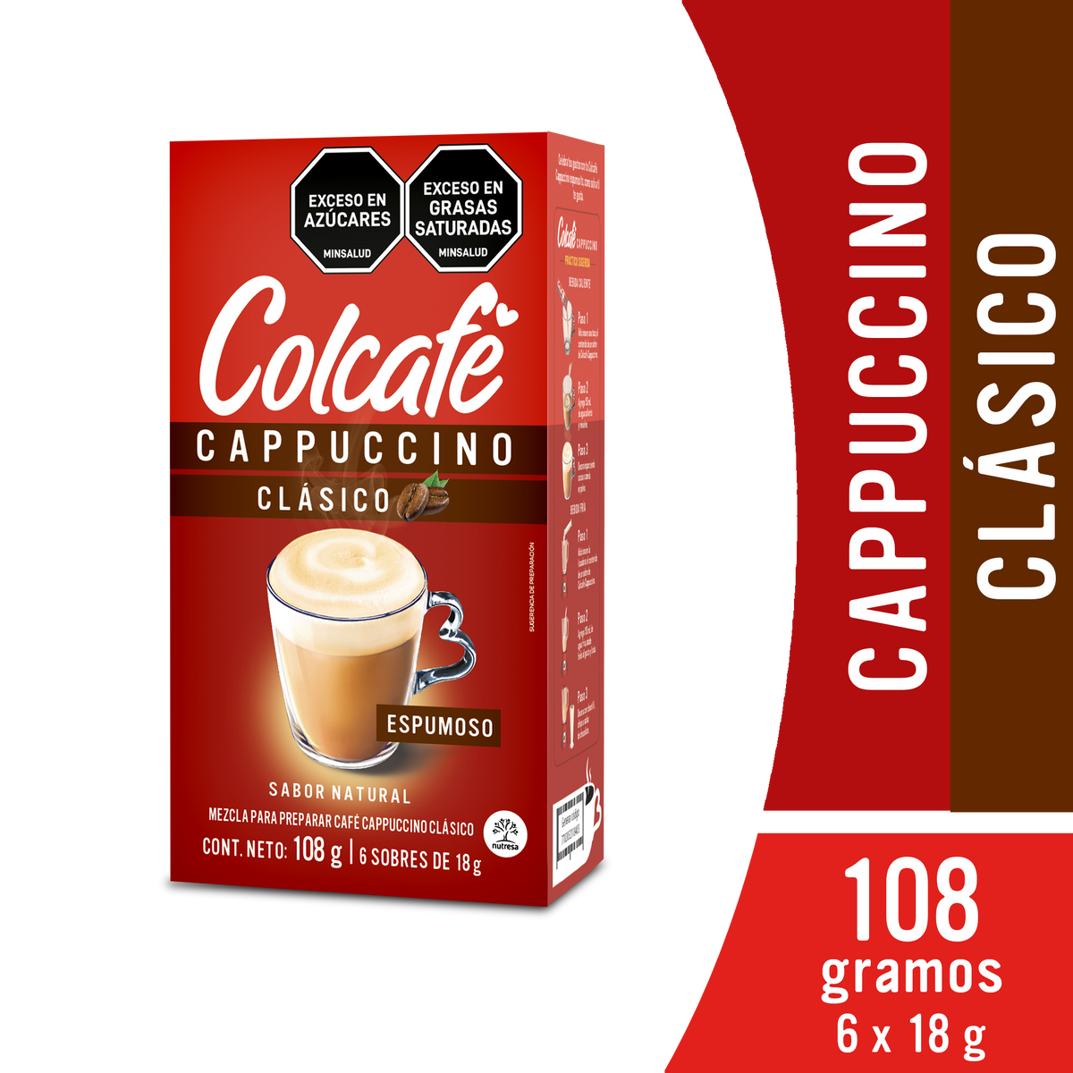 Colcafe Cappuccino Clasico Natural 6 Sobres x 18 g