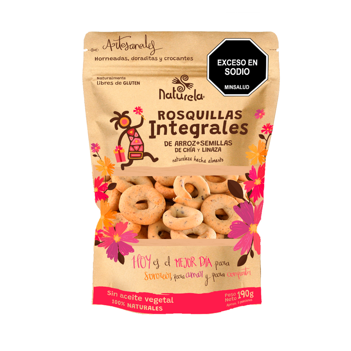Naturela Rosquillas Chia Linaza Bolsa x 190 g
