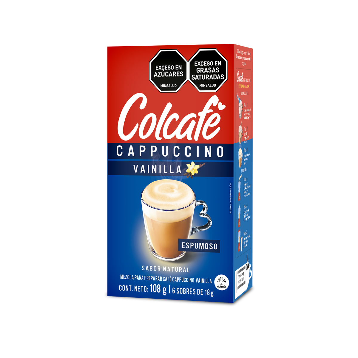 Colcafe Cappuccino Vainilla Natural 6 Sobres 18 g