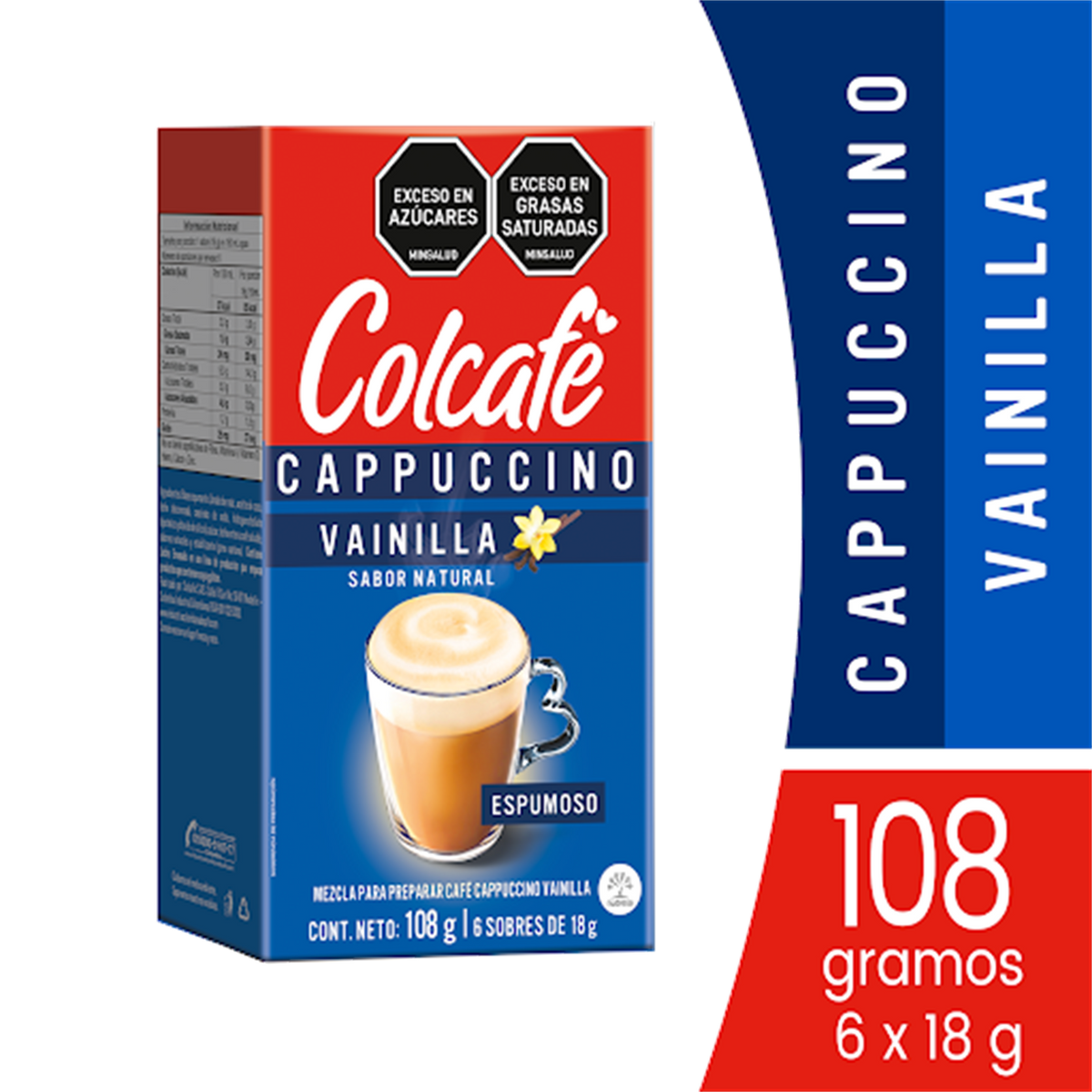 Colcafe Cappuccino Vainilla Natural 6 Sobres 18 g