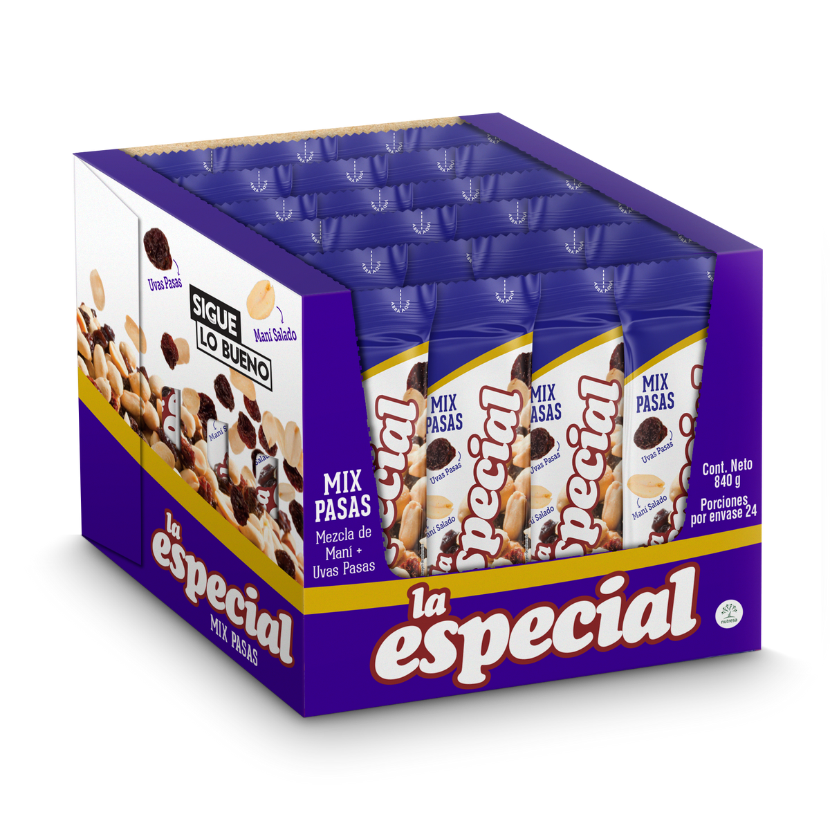 La Especial Pasabocas Pasas x Plegadiza x 24 Un x 35 g