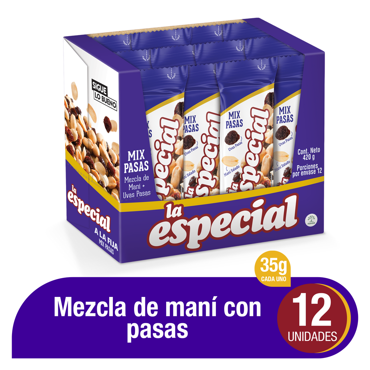 La Especial Pasabocas Pasas x Plegadiza x 12 Un x 35 g