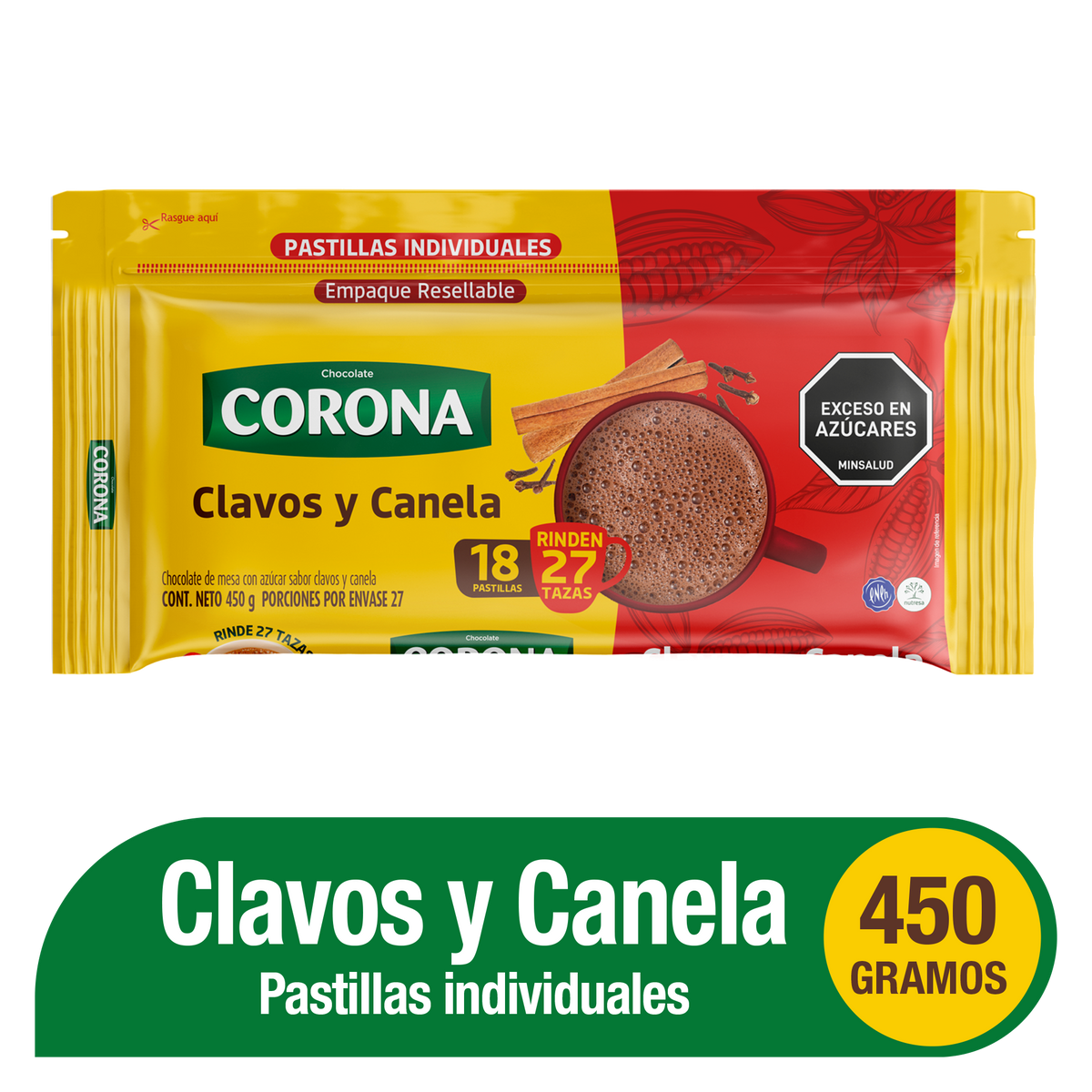 Corona Chocolate Clavos y Canela x 450g