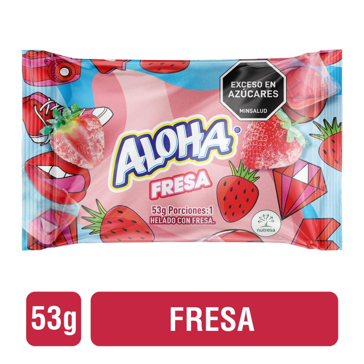 Aloha Paleta Fresa CM SP caja X60un x53g
