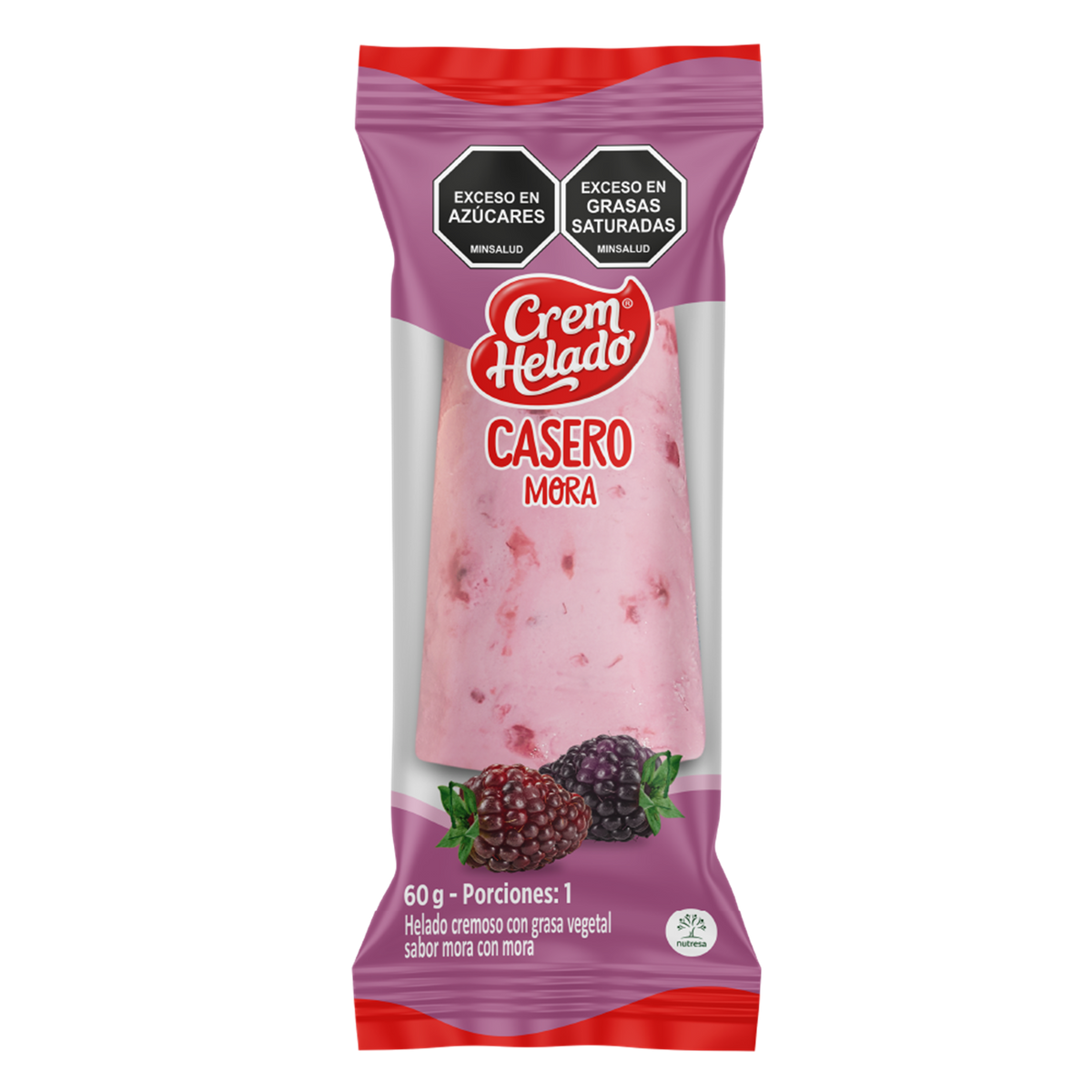 Crem Helado Casero Mora Caja x 25 Un x 60 g