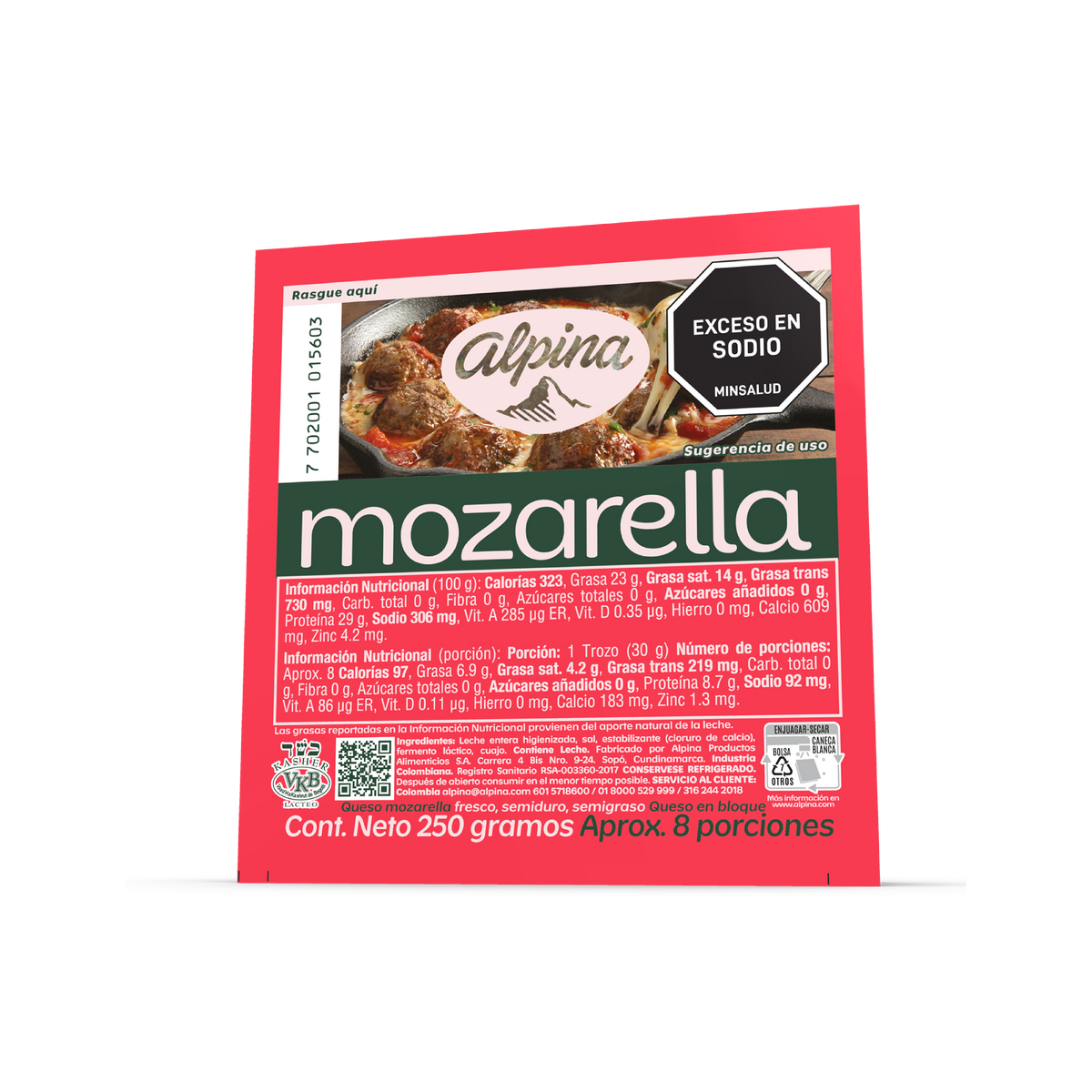 Alpina Queso Mozarella 250 g