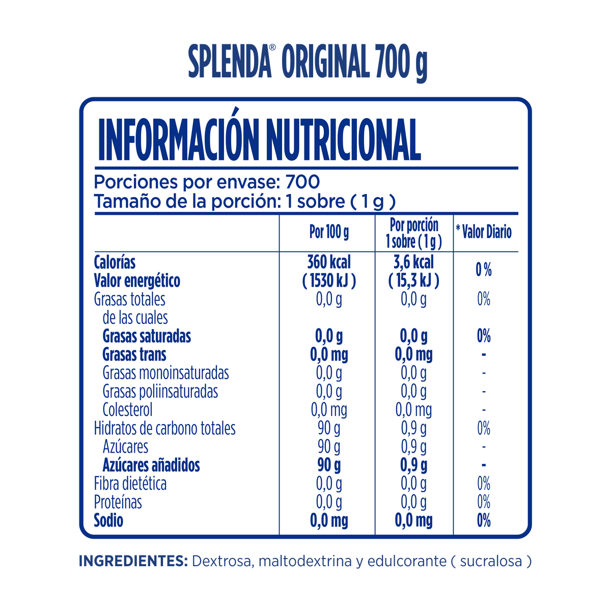 Splenda 700 Sobres x 1 g