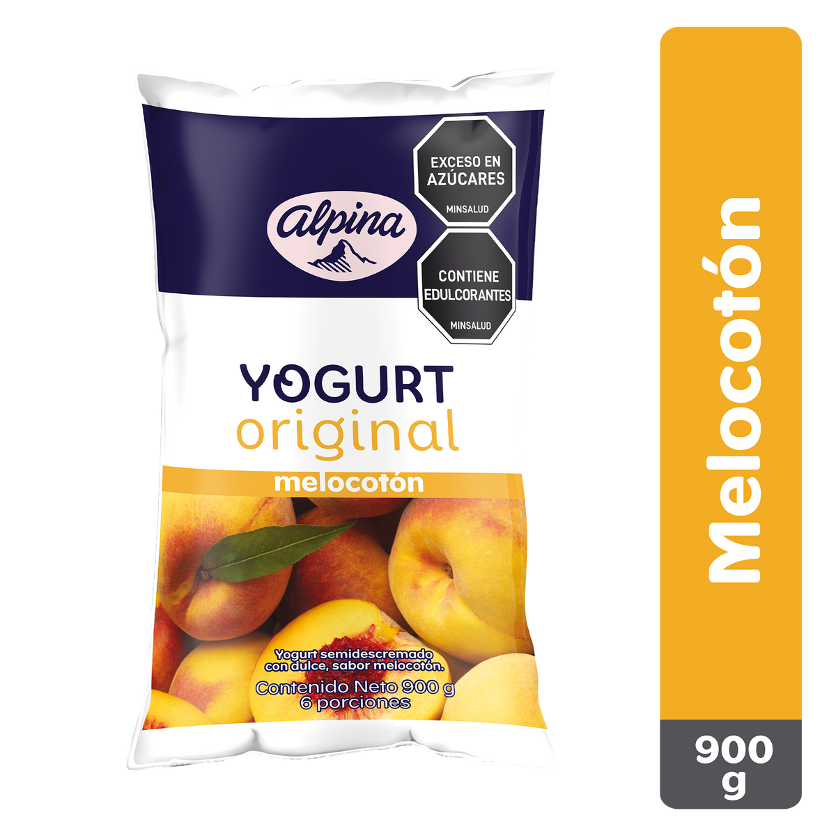 Alpina Yogurt Melocotón Bolsa x 900 g
