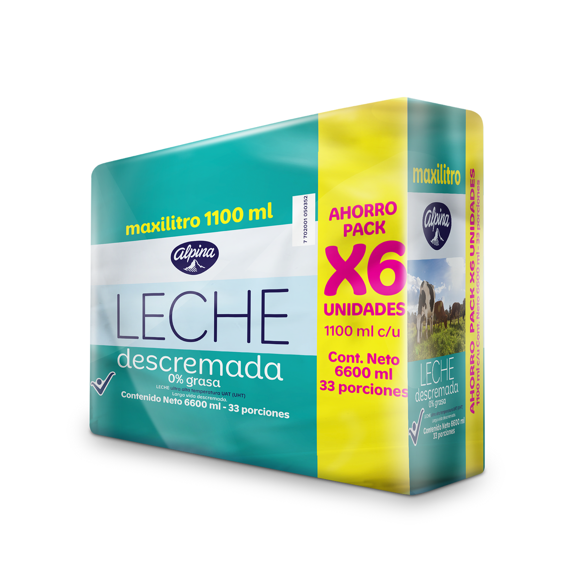 Multipack Leche Descremada Fibra 1. 1lt x 6 un