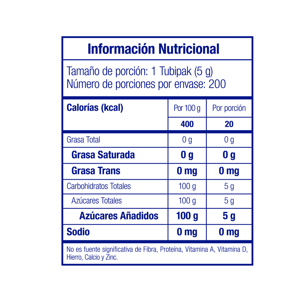 Incauca Azúcar Refinada Tubipak Papel x 5 g