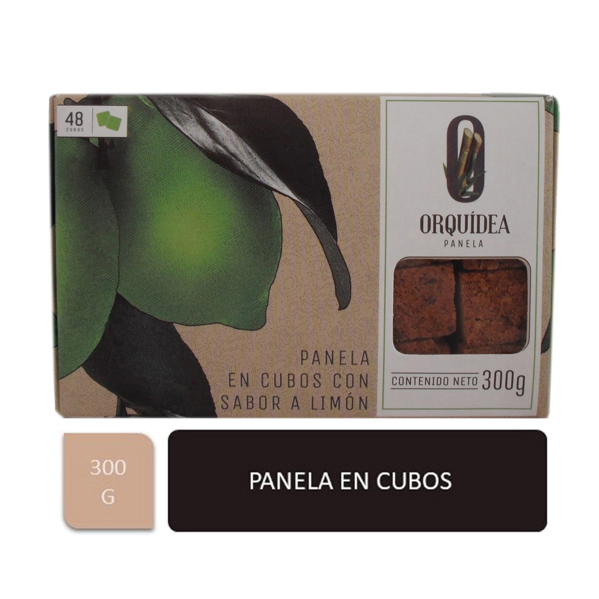 Orquídea Panela Cubos Limón x 48 un